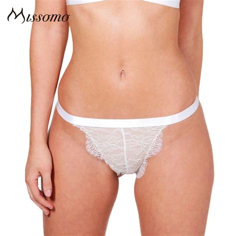 missomo solid white lace panties women low rise hollow out mesh semi sheer g string briefs