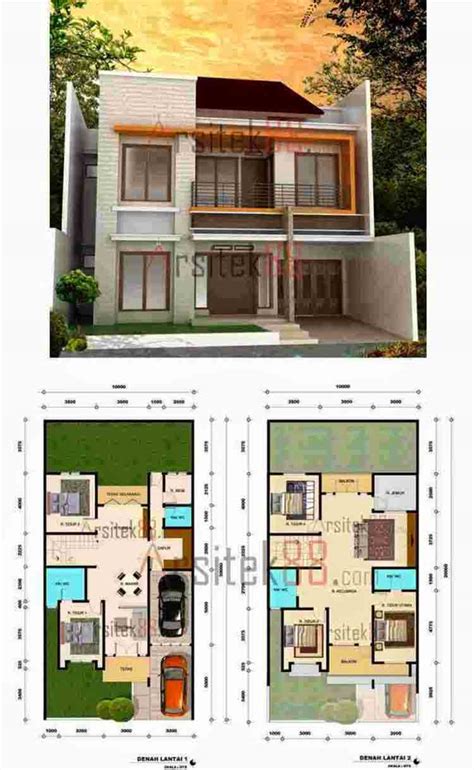 Desain rumah minimalis 2 lantai type 36 modern 2016 denah desain via idedesainrumah.com. 30+ Desain & Denah Rumah Minimalis 2 Lantai Sederhana Modern