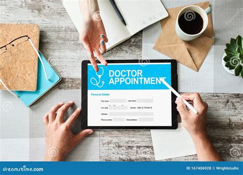 Doctor Appointment Online On Screen Medical And Health Care Concept
