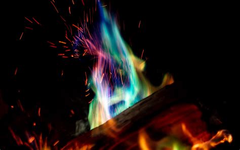 Download Wallpaper 3840x2400 Bonfire Fire Dark Sparks Flame 4k