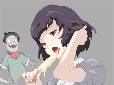 Rule 34 Akashi Ice Cream Licking Medaka Kenichi Ozu Popsicle Sexually Suggestive Short Hair