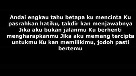 Afgan Jodoh Pasti Bertemu Lyrics Youtube