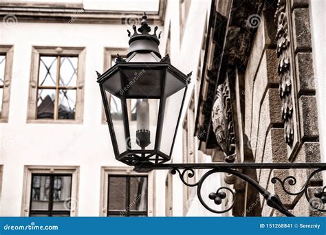 Old Street Lamp On Wall Of Building Stock Image Image Of Light