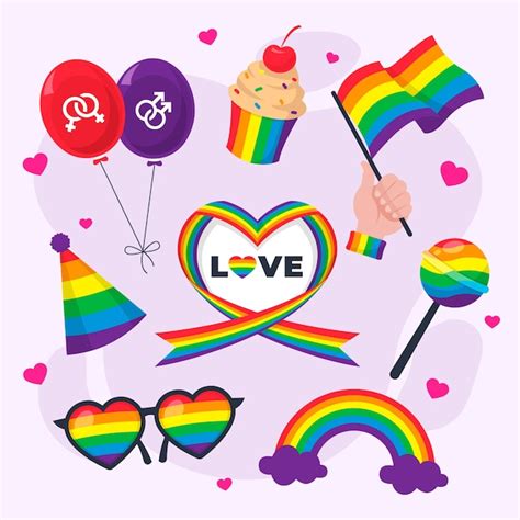 Free Vector Flat Lgbt Pride Month Elements Collection