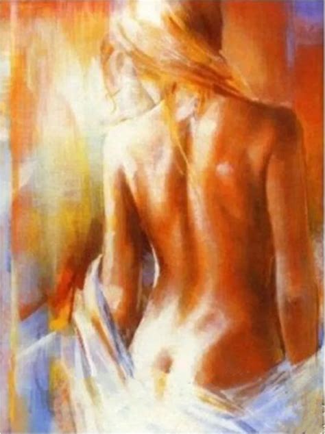 Large Arts Hand Painted Abstract Nude Back Oil Paintings On Canvas