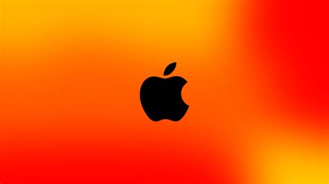 Apple In Orange Yellow Background Technology Hd Macbook Wallpapers Hd