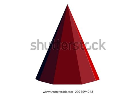 Red 3d Object Octagonal Pyramid Mathematical Stock Vector Royalty Free
