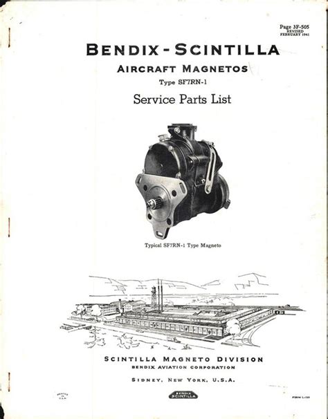 Service Parts List For Bendix Magnetos Type Sf7rn 1 Aircorps Library