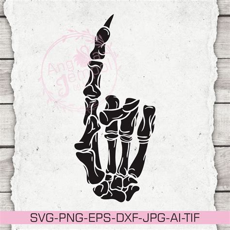 Skeleton Hand Svg Showing First Pointing Finger One Etsy