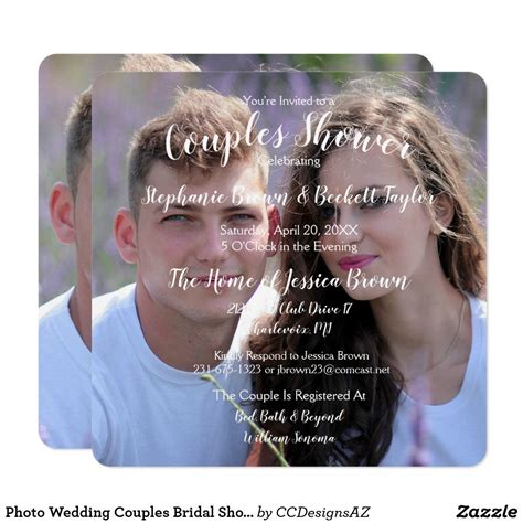 photo wedding couples bridal shower invitation zazzle couples bridal shower invitations