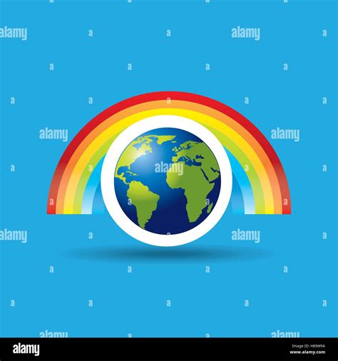 Planeta Tierra Clima MeteorologÍa Rainbow Ilustración Vectorial Eps 10