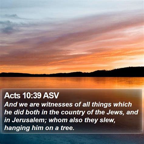 Acts 1039 Asv And We Are Witnesses Of All Things Which He Did