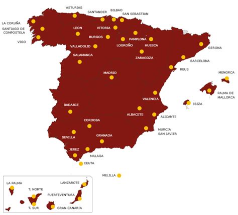 International Airports In Spain Map Map