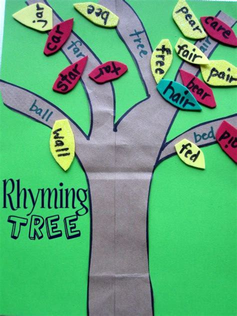 Rhyming Tree The Leaves Rhyme With The Branch So Cute And