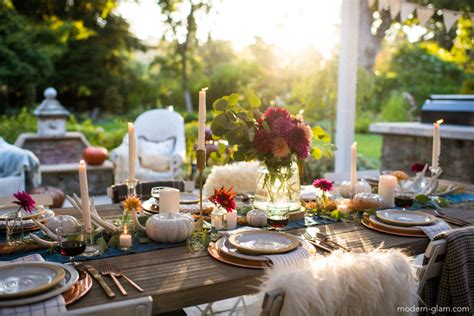 Outdoor Fall Tablescape An Autumn Harvest Table Modern Glam