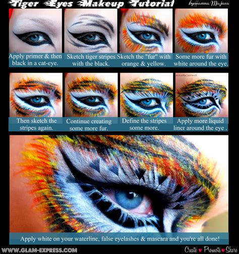 Tiger Stripe Eyeshadow Step By Step Detailed Tutorial Eye Makeup Art