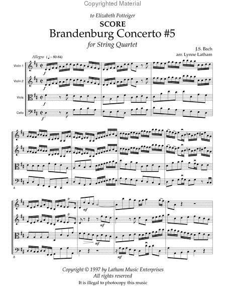 brandenburg concerto no 5 by johann sebastian bach 1685 1750 conductor s score sheet music