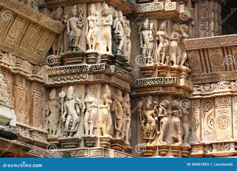Khajuraho Temples And Their Erotic Sculptures India Stock Image Image Of Hindu Erotic 40907893