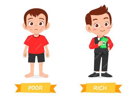 Premium Vector Cute Example Of Opposite Word Antonym For Kid