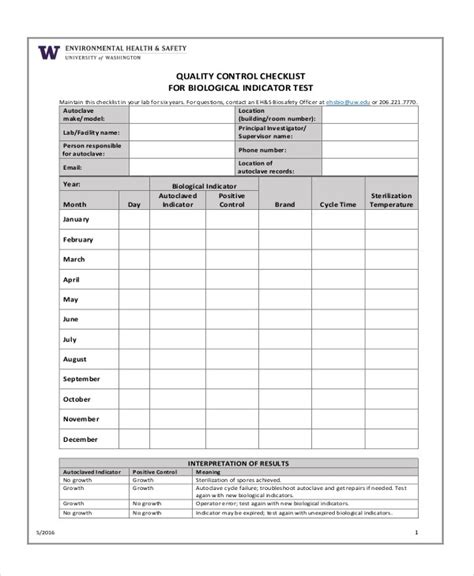 Quality Control Template Free Printable Templates