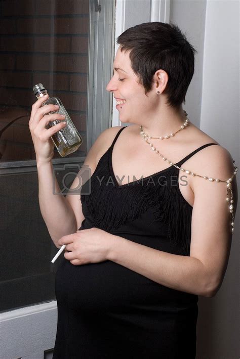 Pregnant Drinking And Smoking By Mypstudio Vectors Illustrations