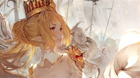 Princess Anime Beautiful Blonde Fantasy Girl 4k 6