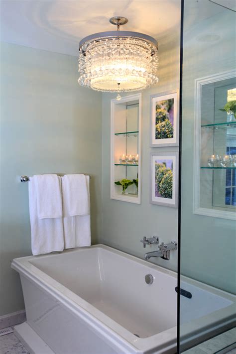Search for chandeliers for bathrooms with us. I love the chandelier over the tub, but my contractor says ...