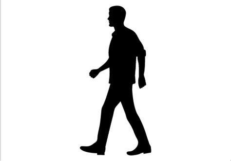 Man Walking Silhouette Vector At Collection Of Man