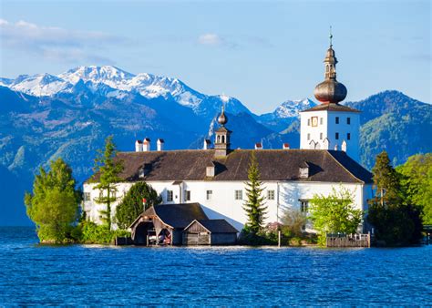 Schloss Ort On The Traunsee Lake Austria Jigsaw Puzzle In Castles