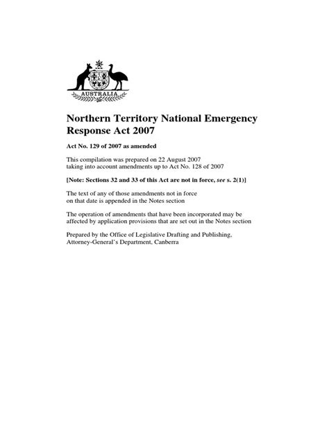 Northern Territory Emergency Response Act 2007 Act Of Parliament Lease