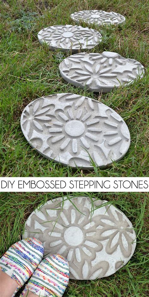 Diy Embossed Stepping Stones How To Make Stepping Stones