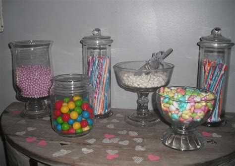 7 Pc Wedding Candy Buffet Jars Candy Bar Party Containers