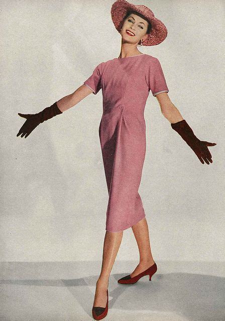 Harpers Bazaar February 1958 Fashion Chemise Dress Fashion 1950