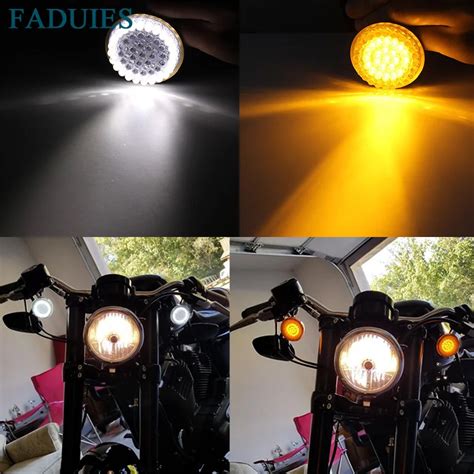 Motorcycle 2 Bullet Style 1157 Turn Signal Led Inserts With Smoked