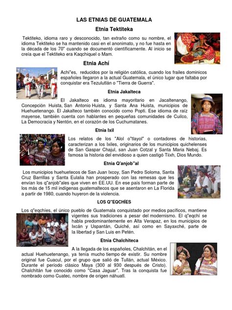 20 Etnias De Guatemala 2 Guatemala Pueblos Indígenas De América Central