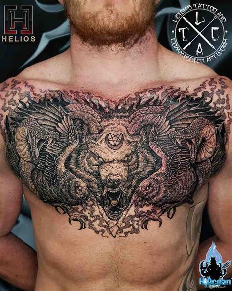 Chest Piece Tattoo By Leighstca Tattoo Insider