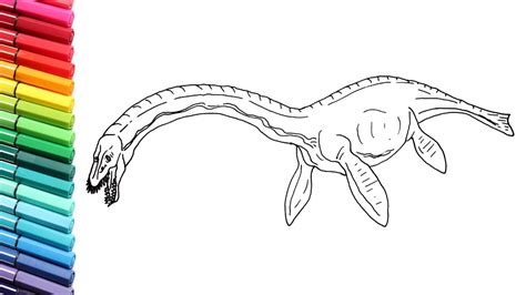 How To Draw New Sea Dinosaurs Plesiosaur Drawing And Coloring