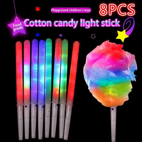 Willkey Glowing Cotton Candy Floss Luminescent Led Flashing Marshmallow