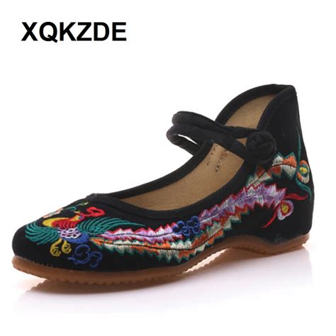 Xqkzde 2018 Old Peking Women Shoes Chinese Style Mary Jane Flats