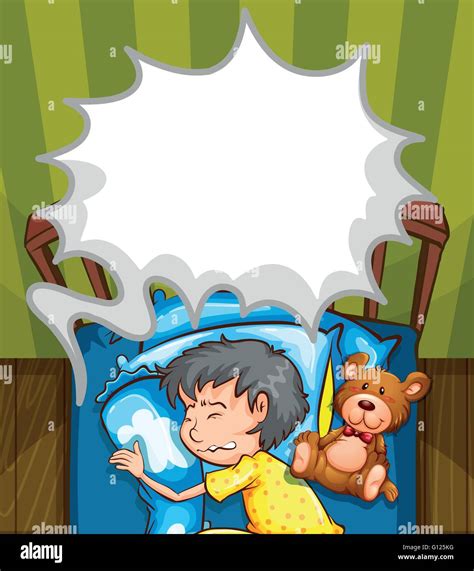 Boy In Bed Having Nightmare Illustration Stock Vector Image And Art Alamy