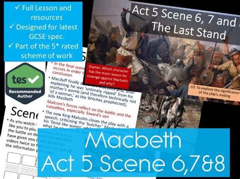 Act 5 Scene 6 7 8 And 9 Macbeth Gcse English Literature 9 1