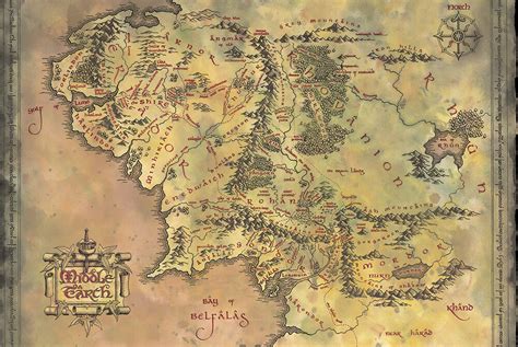 The Lord Of The Rings Middle Earth Map Poster Plakat Kaufen Bei
