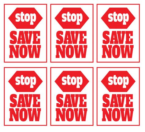 Stop Save Now Store Window Display Paper Signs 18w X 24h 6