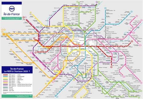 Paris Rer Map Future Vision 2025 Unofficial Plan Paris Rail Transit