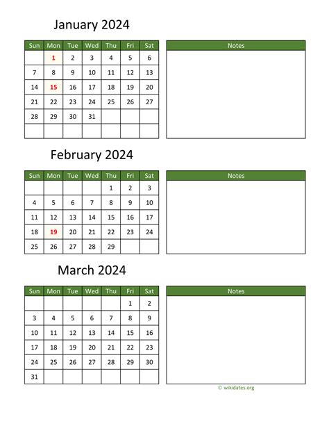 Printable Monthly 2024 Calendar