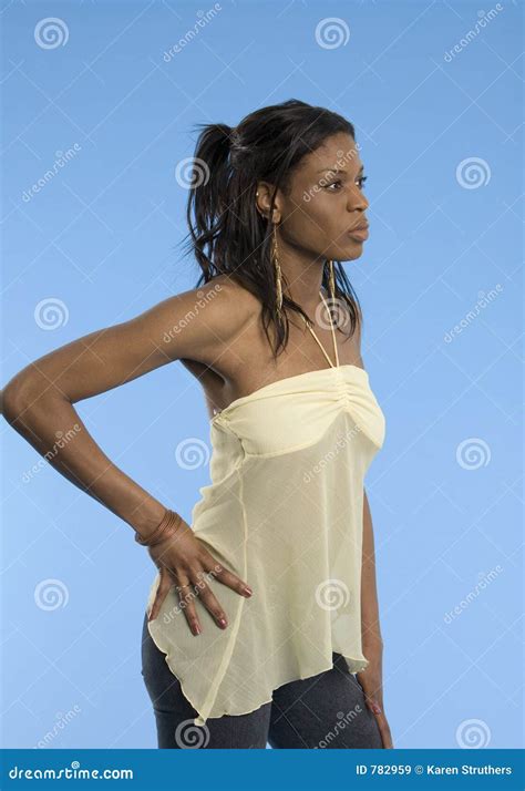 Side View Of Pretty Girl Stock Image Image Of Slim Hand 782959