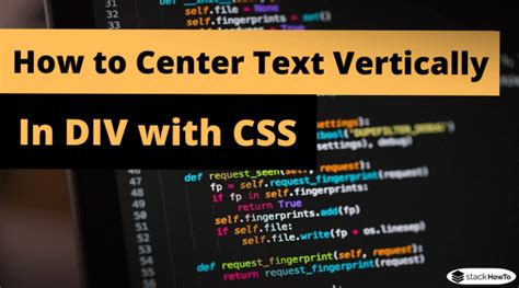 How To Center Text Vertically In Div With Css Stackhowto