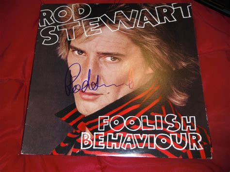 Rod Stewart Signed Foolish Behavior Vinyl Album Collectible Memorabilia Autographia
