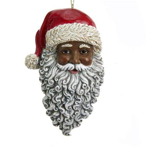 Classic African American Santa Claus Head Ornament The Black Art Depot
