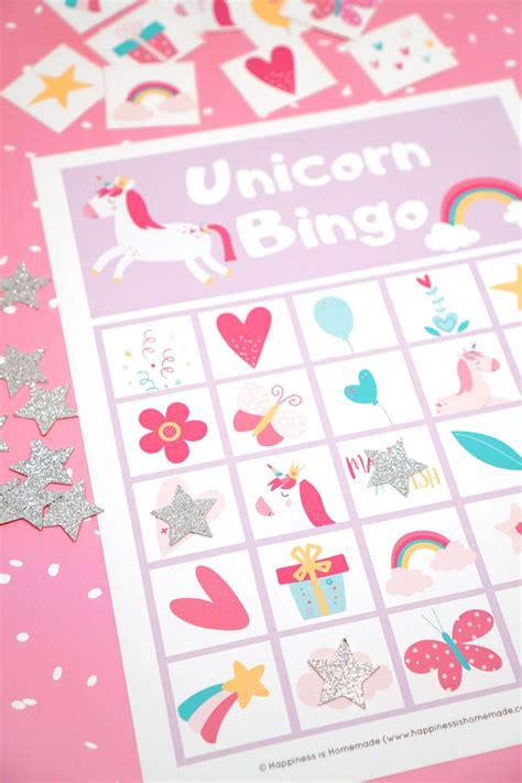 Free Printable Unicorn Bingo Game Happiness Is Homemade